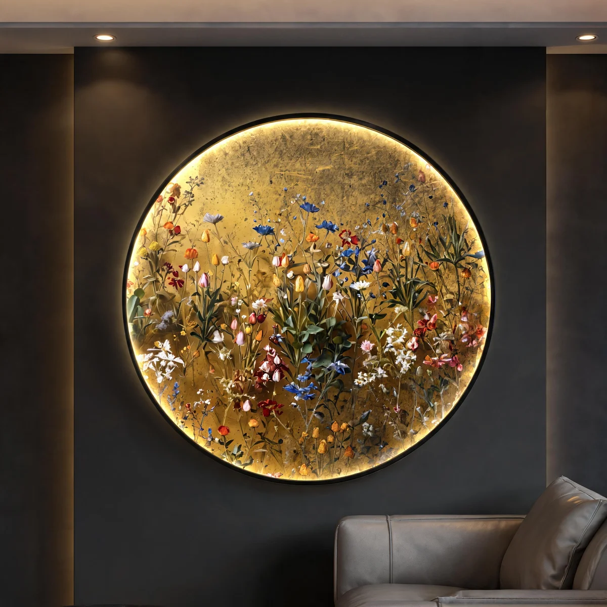 Golden Hour 2 shown on a wall in a room