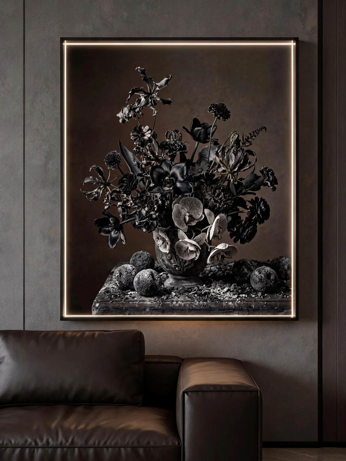 Black Ash II shown on a wall in a room