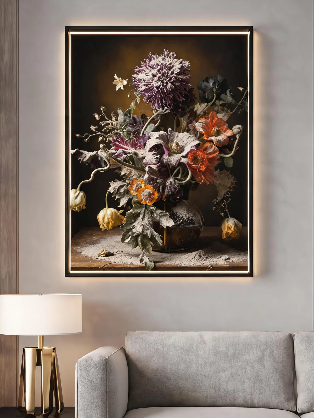 Sonata shown on a wall in a room