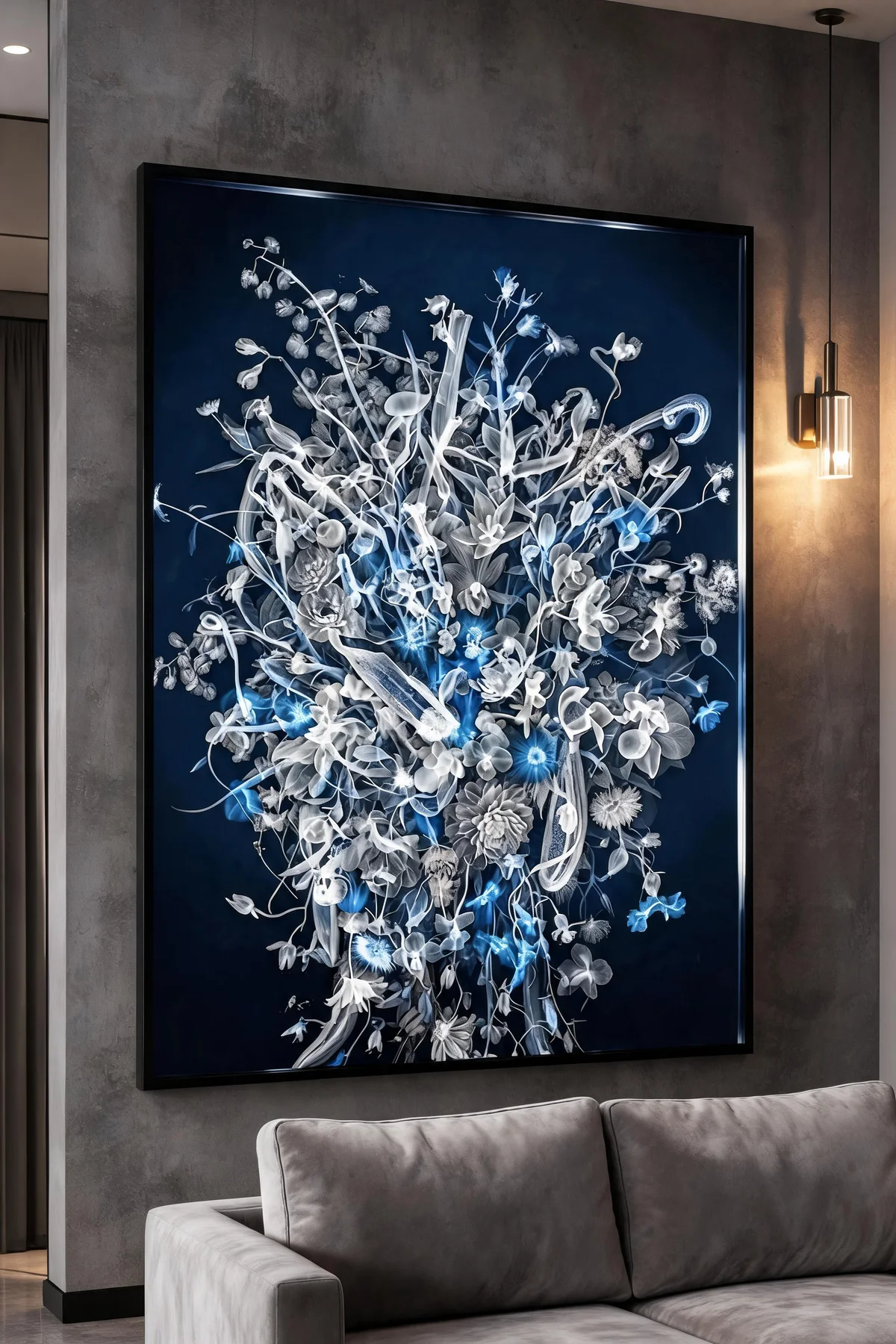 Between Bloom and Decay shown on a wall in a room