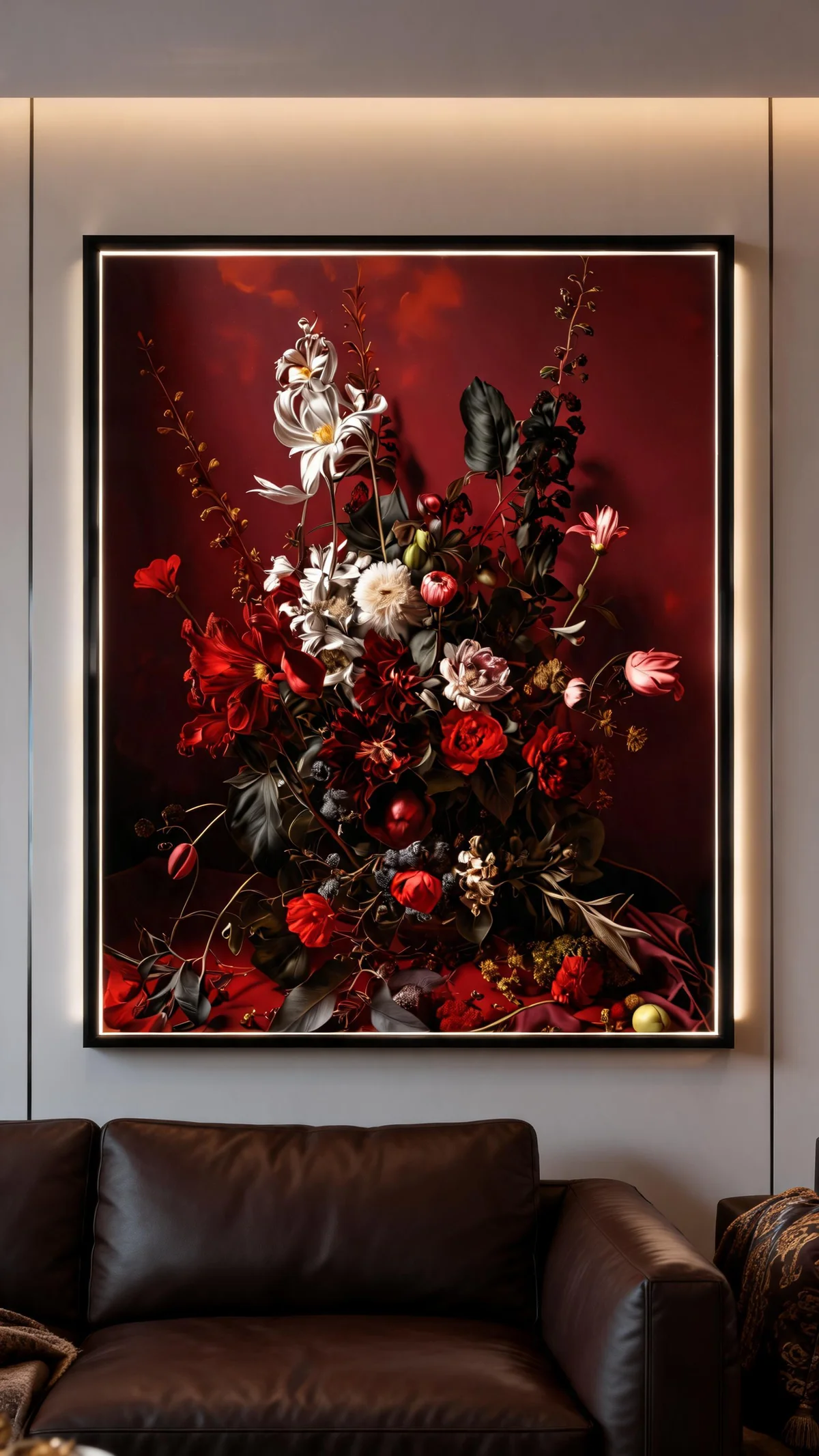 Brutiful shown on a wall in a room