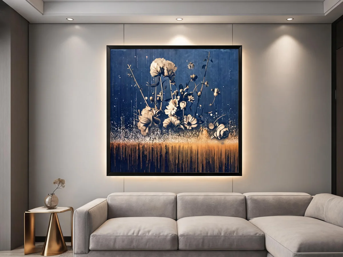 Chroma & Flora IV shown on a wall in a room